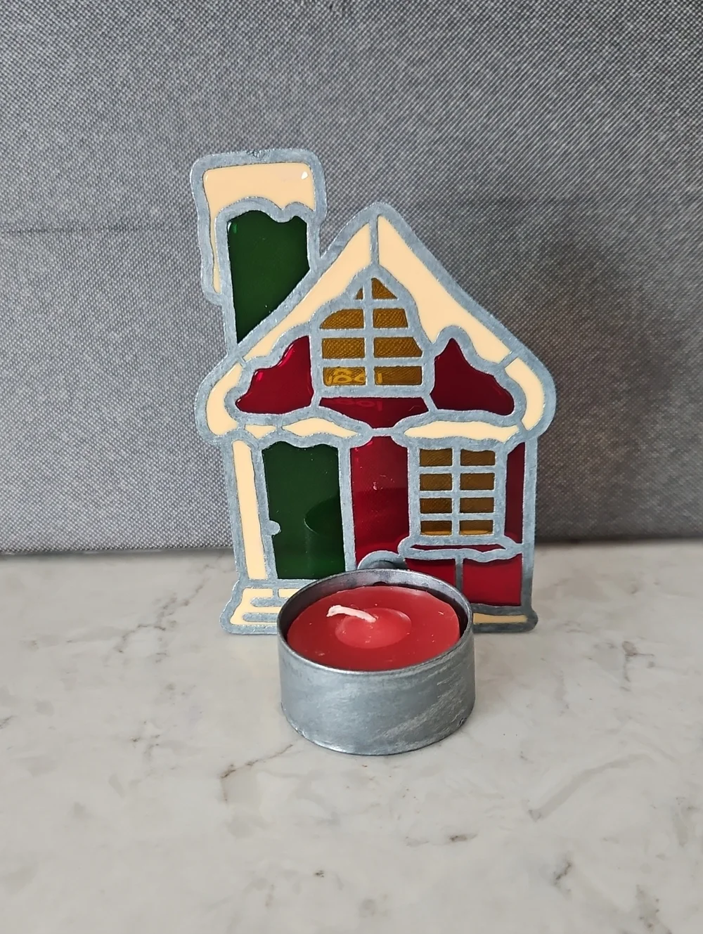 Decorative Holiday House Candle Accent, NIB